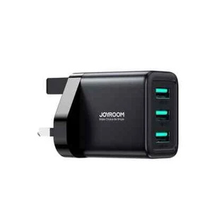 JOYROOM JR-TCN02 Black 3.4A 17W Triple-Port 3 USB Ports Charger Adapter (UK) - Picture 1 of 7