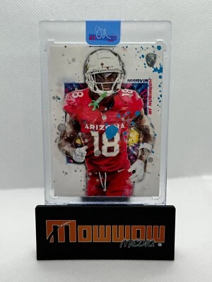 2023 John Rudolph Signed Travis Marvin Harrison Jr RC Art Card 1/1 Hand Painted - Image 1 of 2