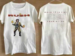 Rush Hold Your Fire Tour Music 87 88 Vintage White T-Shirt Gift Fans - Picture 1 of 4
