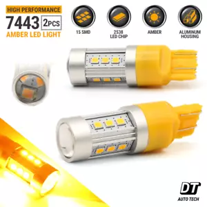 SYNETICUSA 7443 7444 7440 LED Light Bulbs Amber Yellow Turn Signal DRL - Bild 1 von 12
