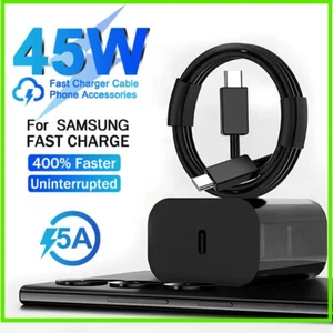 45W Super USB-C Fast Phone Charger USB-C Cable For Samsung S24 S23 S22 S21 Ultra - Picture 1 of 22