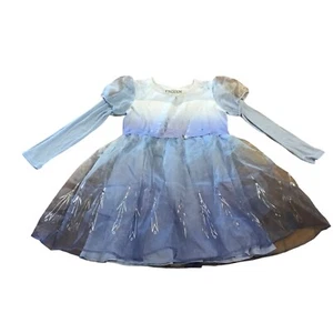 Disney Frozen Princess Elsa Dress Size 2X Blue Silver Snowflake Halloween - Picture 1 of 9