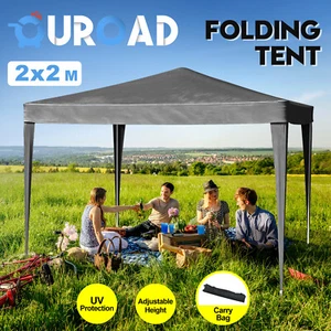 Grey Gazebo Pop Up Marquee 2x2m Outdoor Sun Shelter Canopy Reinforced Frame - Picture 1 of 12