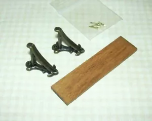 Miniature Wooden Display Shelf (3") w/Antique Brass Brackets - DOLLHOUSE 1:12 - Picture 1 of 2