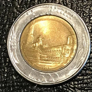 HIGH GRADE AU BI-METAL 1985 ITALY 500 LIRE COINS-APR251 - Picture 1 of 2