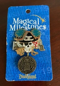 Disneyland MAGICAL MILESTONES 2003 PIRATES OF CARIBBEAN SKELETON PIRATE SPIN PIN - Picture 1 of 3