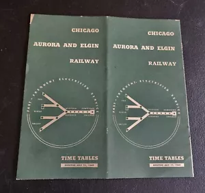 1949 Chicago Aurora and Elgin Railway Railroad RR Public Timetable R239 - Picture 1 of 8