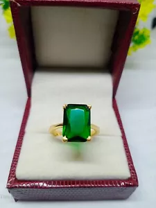 Natural Green Garnet Tsavorite Gemstone Sterling Silver Handmade Women Ring - Picture 1 of 11