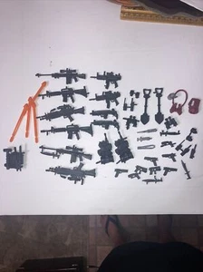 GI JOE Action Fig 40 + Weapons Accessories Lot Rifles Guns Ammo Knives More - Picture 1 of 5