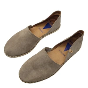 Verbenas Womens Carmen Espadrille Size 40 9 Taupe Gray Suede DOrsay Flat Shoes - Picture 1 of 8
