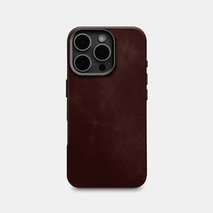 iPhone 16 Pro Max Leather Shell Case Metal, MagSafe - Dark Brown - Zdjęcie 1 z 1