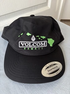 New NWT Volcom Hawaii Hawaiian Islands Black Green Hat - Picture 1 of 6
