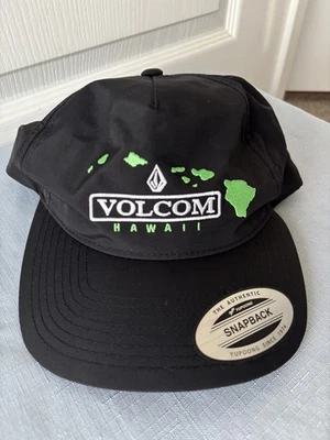 New NWT Volcom Hawaii Hawaiian Islands Black Green Hat - Image 1 of 4