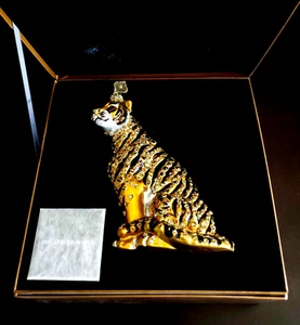 Jay Strongwater 2002 Jeweled Tiger Ornament - Picture 1 of 5