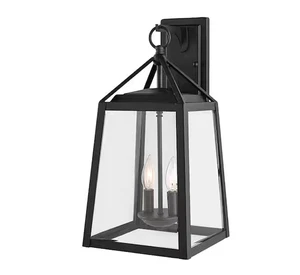 Blakeley 19.25 in. Transitional 2-Light Black Outdoor Wall Light Fixture Sconce - Picture 1 of 5