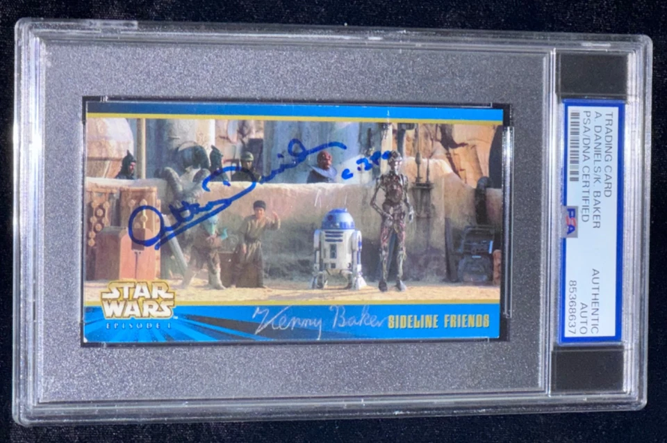 Kenny Baker & Anthony Daniels "Star Wars" Topps Ep 1 Signed Rookie Card Auto PSA - Image 1 of 4