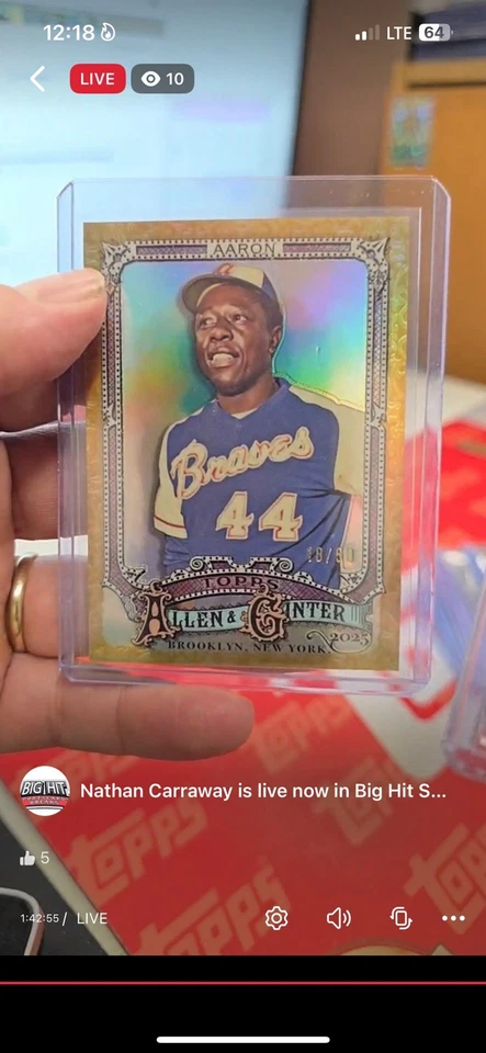 Allen & Ginter Hank Aaron 2025/50 Foto 1 de 1