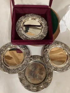 Vintage Silber Schätze Weinflasche Untersetzer von Godinger - Bild 1 von 5