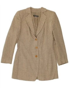 GIORGIO ARMANI Womens 3 Button Blazer Jacket IT 42 Medium Brown Check BZ06 - Picture 1 of 3