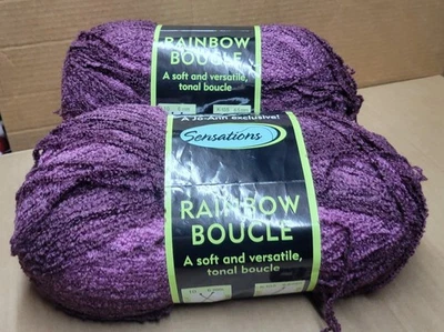 Sensations Rainbow Boucle x2 Berry 11 盎司 853 码 88% 丙烯酸 12% 尼龙 #5 Bulky — 第 1/4 张图片