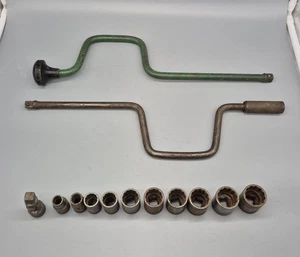 2 VTG HAND CRANK SPEED HANDLE SOCKET WRENCH 1/2” DRIVE & CRAFTSMAN SOCKET SET - Bild 1 von 10