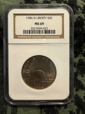 1986-D 50C Statue Of Liberty NGC MS69 - Image 1 of 2