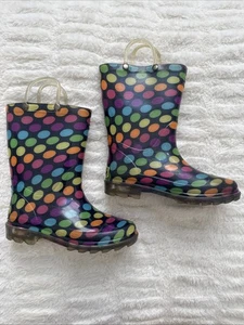 Regenstiefel Regenbogen gepunktet Mädchen Größe 12 - Bild 1 von 6
