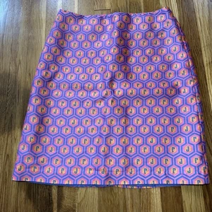 Falda para mujer Jules Reid 100 % seda forrada talla 10 hecha en Nueva York colorida - Imagen 1 de 11