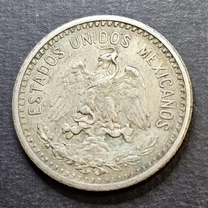 1907 Mexico 20 Centavos Curved 7 Silver New Orleans Mint - Picture 1 of 8
