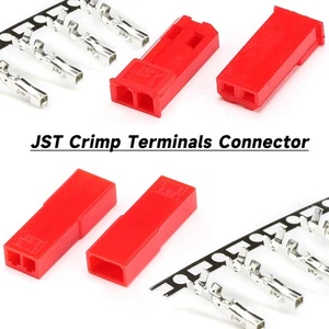 JST Crimp Terminals Connector Male / Female Pin JST-2P Housing 2.54mm Red - Picture 1 of 10
