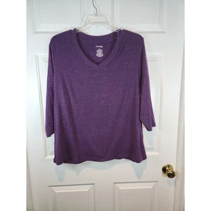 Damen-T-Shirt Größe 3X lila St Johns Bay 3/4-Ärmel - Bild 1 von 3