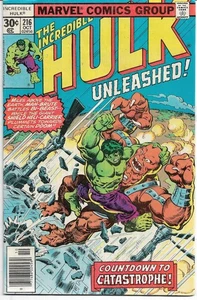 MARVEL Edad de Bronce: El Increíble Hulk #216 (Al Milgrom) Sal Buscema (Ernie Chan - Imagen 1 de 1
