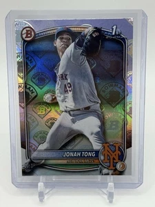 Jonah Tong 2025 Bowman #BP-105 1st Chrome Retro Logo Foil Pattern SP Case Hit - Picture 1 of 10
