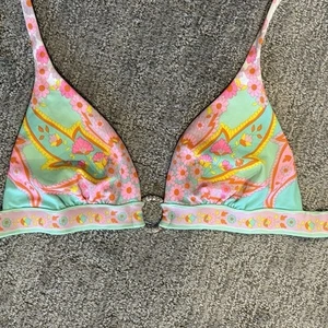 Vintage 90s Y2K Victorias Secret Swimsuit Top Womens Floral Festival Boho Sz L  - Picture 1 of 9