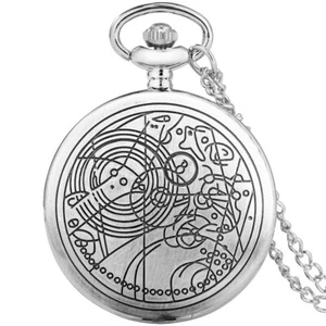 Vintage Pocket Watch Chain Doctor Who Silver Tone Fob Watch Gift for Men Women - Picture 1 of 9