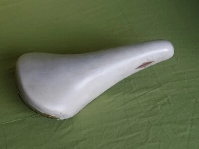 Selle San Marco Rolls White Saddle 1987 Leather Covered Made In Italy VGC - Photo 1/4