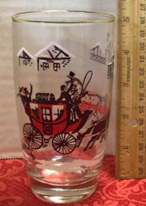 8 Vintage Binswanger ANCHOR HOCKING Glass Co Stagecoach Horses Christmas Glasses - Picture 1 of 6