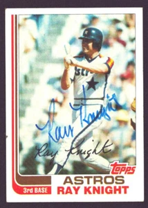 RAY KNIGHT 1982 Topps Traded #57T AUTOGRAFO ASTROS Auto Firmato Reds Mets - Foto 1 di 1