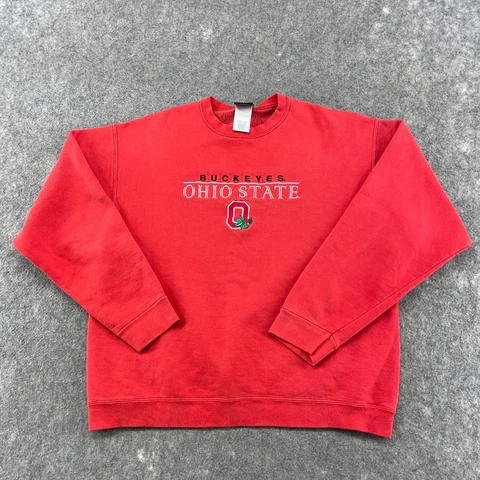 VINTAGE Ohio State Buckeyes Sweatshirt Mens XL Red Pullover 90s Pro Player Cover