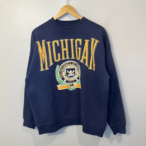 Vtg University Of Michigan Wolverines Pullover Crewneck Sweatshirt  XL USA Made Cover