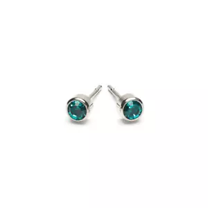 December Birthstone Stainless Steel Earrings - Picture 1 of 4