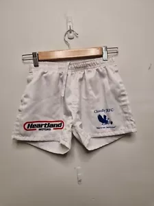 mens footy shorts size small used white drawstring clovelly football league rugb - Picture 1 of 7