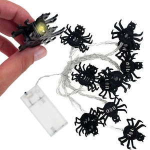 LICHTER SPINNEN 10 LED LICHT GIRLANDE HALLOWEEN DEKORATIONEN GESPENSTISCH - Bild 1 von 9