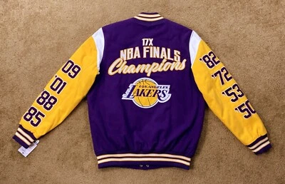 Lakers Jacket Los Angeles 17 Time NBA FINALS Cotton Jacket  3X 4X - Image 1 of 4