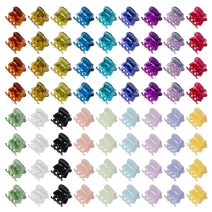 70 PCS Mini Hair Claw Clips - Strong Grip Multifunction Clamp - Multi-Colored - Picture 1 of 12