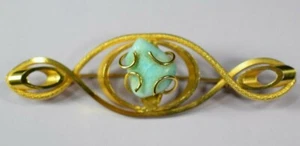 Broche Dag Turquesa o Malaquita Vintage Firmado Joyería Coleccionable España - Imagen 1 de 9