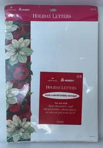 Hallmark Avery Holiday Letters 30 Pages Christmas Poinsettia 1995 Paper - Picture 1 of 2