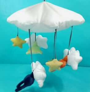 Ikea Himmelsk Baby Crib Mobile Plush White Multicolor Stars Cloud 3 Characters 