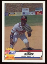 1993 Fleer Pro Cards Danville Braves KENNETH WARNER RC BRAVES LALIE KEMP LA