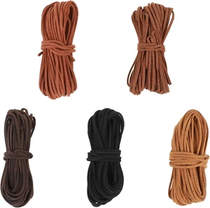 5 Colors Suede Cord Rope Leather String 2.6 Mm X 11 Yard Flat Leather Crafting C - Picture 1 of 7
